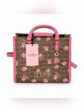 Juicy Couture Berry Sweet Strawberry Monogram Satchel Crossbody Bag Nwt